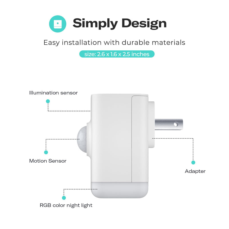 THIRDREALITY Multi-Function Night Light, Zigbee Repeater, 3-in-1 Combines a Motion Sensor, a Illumination Sensor and RGB Color Night Light, 1-100% Adjustable Brightness, Zigbee hub Required 1 Pack