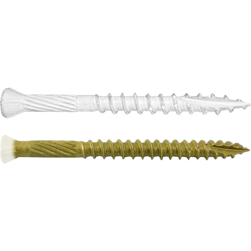 #9 x 1-5/8" Bronze Star Exterior Coated White Trim Head Wood Screw -Torx/Star Drive Head- Multipurpose - 1 Pound - 158 Screws #9 x 1-5/8" WHITE 1 POUND - 158 Screws