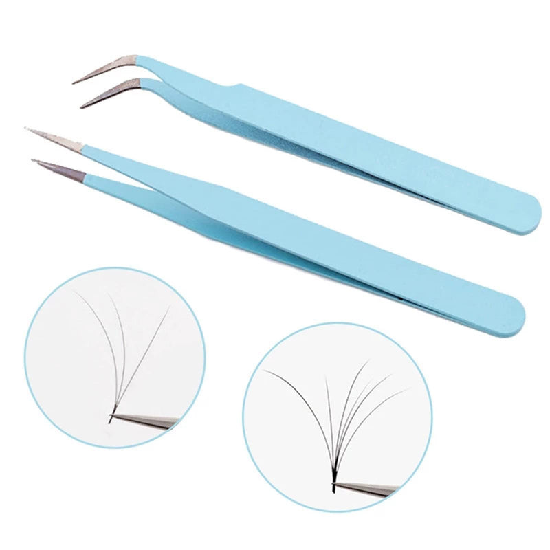 4PCS Precision Tweezers Set, Diamond painting tools,Upgraded Anti-Static Stainless Steel Curved of Tweezers, for Diamond painting, Electronics, Laboratory Work, Jewelry-Making, Craft, Soldering, etc Purple