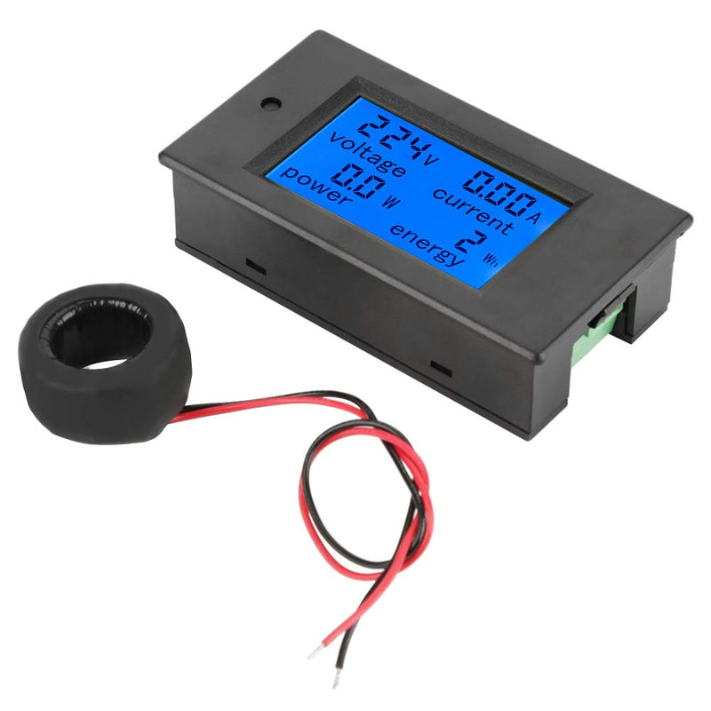 PZEM-061 Digital Power Meter, AC 80-260V 100A LCD Panel, Energy Consumption Monitor with Current, Voltage, Power Measurement, Backlight Display