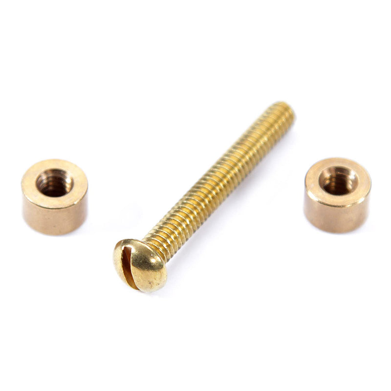 Loveless Fasteners (10 Pack) with Step Drill for DIY Handles & Knife Handle Repair - USA Size (0.312 x 8-32US x 1.15 Inch) - (Brass/Brass) (0.312 x 8-32US x 1.15 Inch) (10)(Brass Heads/Brass Screw) + (1)(Step Drill)