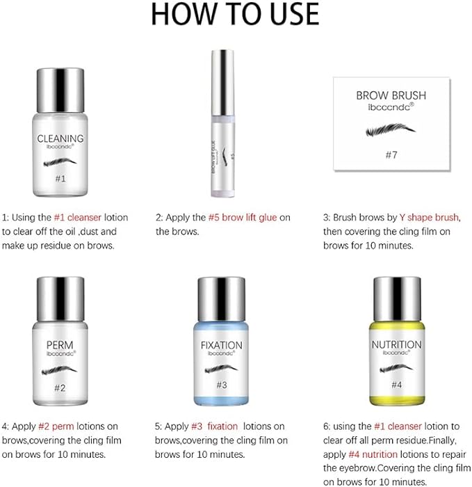 Yicdfur Eyebrow Perm Set Eyebrow Lamination Glue Kit Makeup Tool Household Eyebrow Lift, Lotion Liquid Set, Professional Eyebrow Lift, Styling Kit, Eyebrow Design, Sustainable, Waterproof and Sweatproof - NewNest Australia
