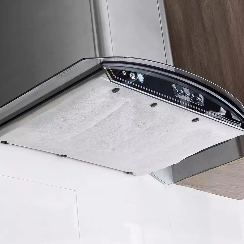 Kitchen range hood filter, High temperature resistance range hood oil suction paper, 45 x 60cm Thickened range hood filter membrane，equipped with magnets and Velcro (6 sheets) 6
