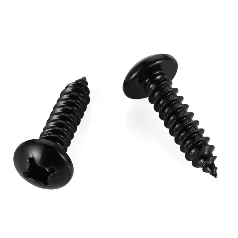 #6 x 3/8" Phillips Pan Head Self Tapping Screw, Pan Head Sheet Metal Screws Wood Screws, Black Oxide Stainless Steel 304 (18-8), 100 Pack #6×3/8"