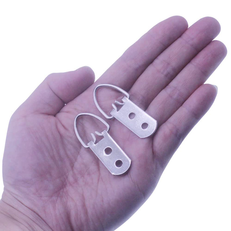 Heavy Duty D-Ring Picture Hangers with Screws, 30 Pcs Large Wide D Ring Picture Hanging Hardware, 2 Holes Picture Hooks for Mirror, Clock, Decoration, Paintings, Artwork Picture Frame 30 Pcs Double Holes