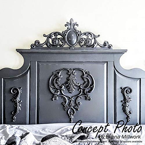 Ekena Millwork 46"W x 9"H x 1 1/8"P Medway Center with Scrolls Onlay