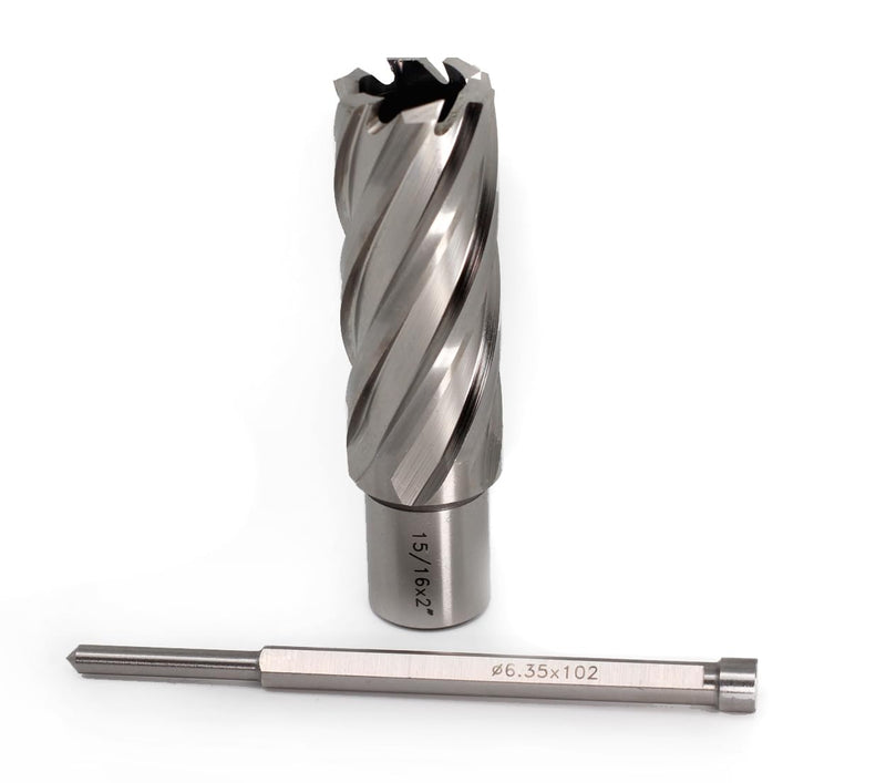 OSCARBIDE 15/16" x 2" HSS Annular Cutter 3/4" Weldon Shank Mag Drill Bit | 2 Flat |15/16"Cutting Diameter | 2"Cutting Depth | Burr-Free Holes | Rapid Chip Removal | 10x Faster Than Twist Drills