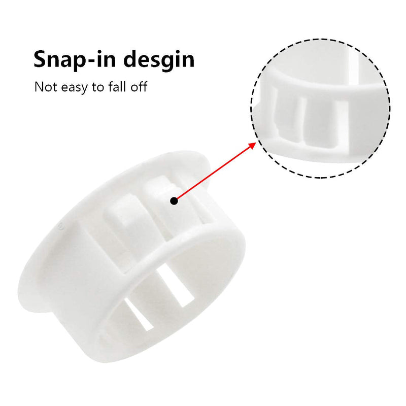 30 Pack 19mm (3/4") Round Plastic Hole Plug White, Flush Type Hole Plugs, Pipe Choke Plug, Furniture Fencing Post Pipe Insert End Caps 3/4" / 19mm White - 30pcs