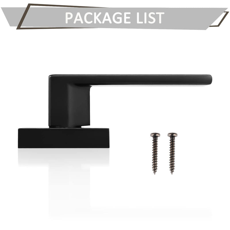 Probrico 4 Pack Black Dummy Door Levers Dummy Handles Heavy Duty Interior Levers Modern Non-Turning Door Hardware for French Door Dummy with screws