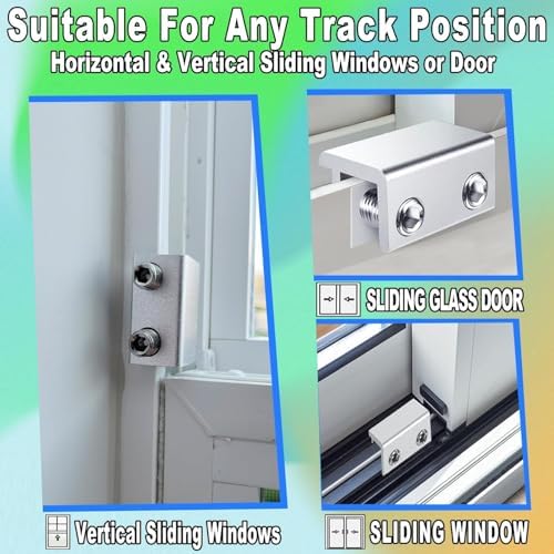 12 Set Sliding Window Locks with Key, Silver-Large, Double Lock, Aluminum, Easy to Install, Security and Safety for Residential and Commercial Buildings 12 Set