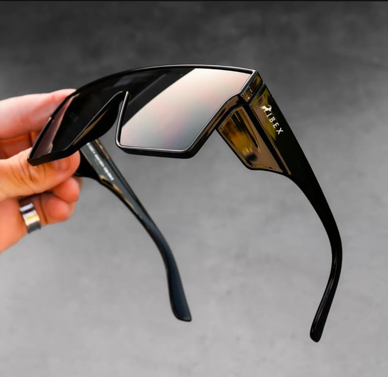 IBEX The LAYBACK Safety Sunglasses, ANSI Z87+ Certified, Shatter-proof, Ultra UV 400 Protection, Black Lenses, Flexible Black Frame, Men, Women, Outdoor/Sports, Surf, Construction, Work, PPE