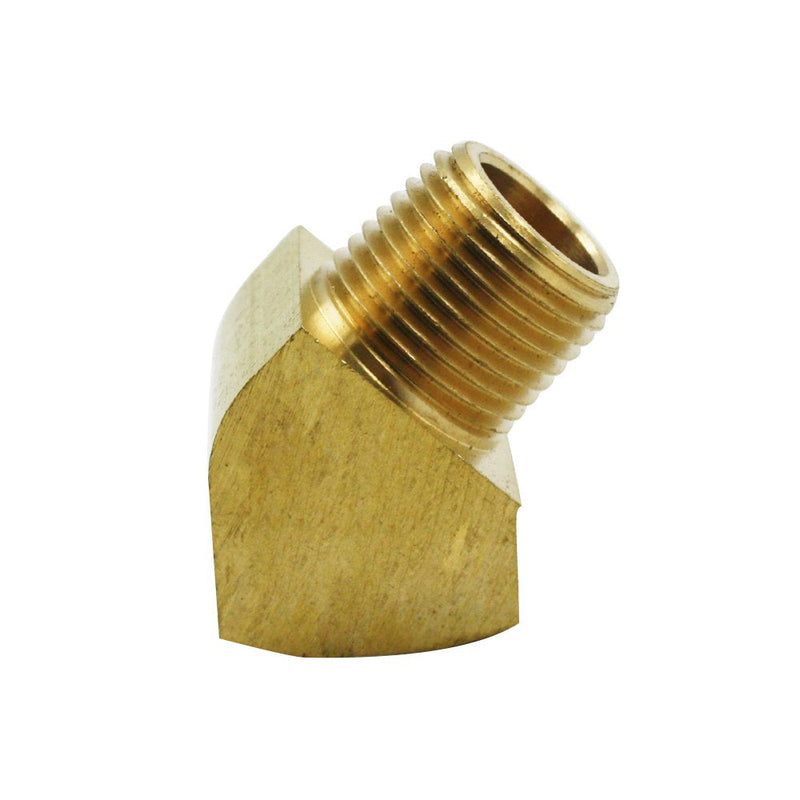 Legines 45 Degree Street Elbow 1/8" NPT Male x 1/8" NPT Female Brass Pipe Fitting (Pack of 2) 1/8" NPT Female x 1/8" NPT Male