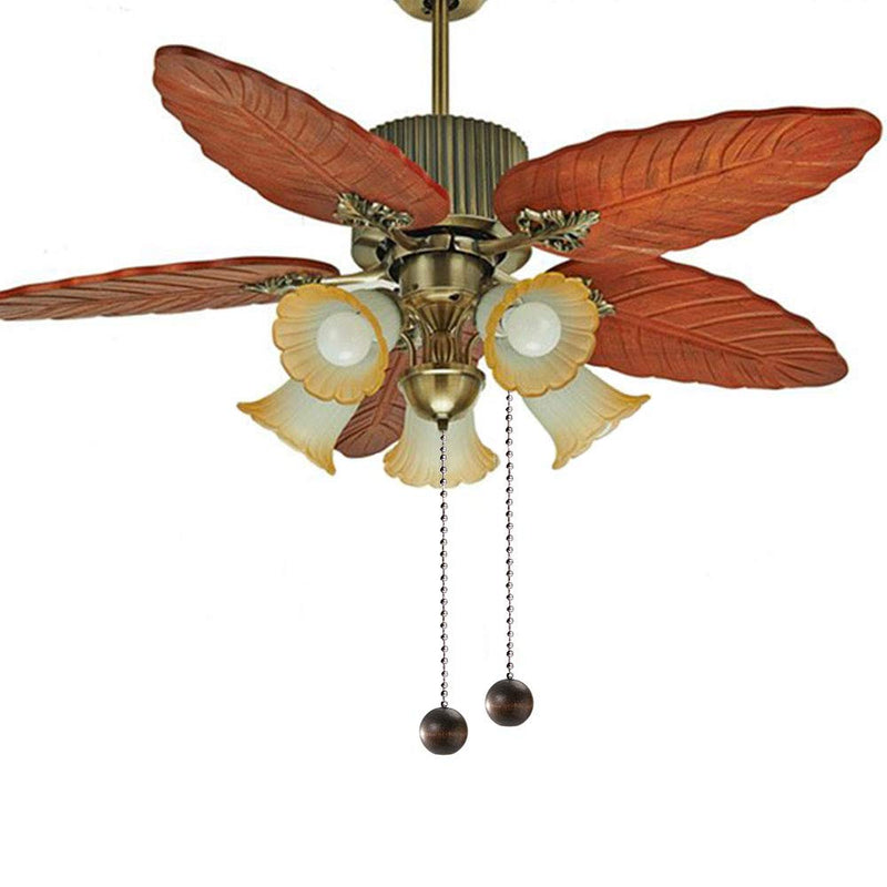 Ceiling Fan Pull Chain Decorative Walnut Wooden Ball Pull Chain Extension Pull Chains 39 Inches Fan Pulls Set For Ceiling Light Lamp Fan Chain 3 Pcs (Nickel) Brown