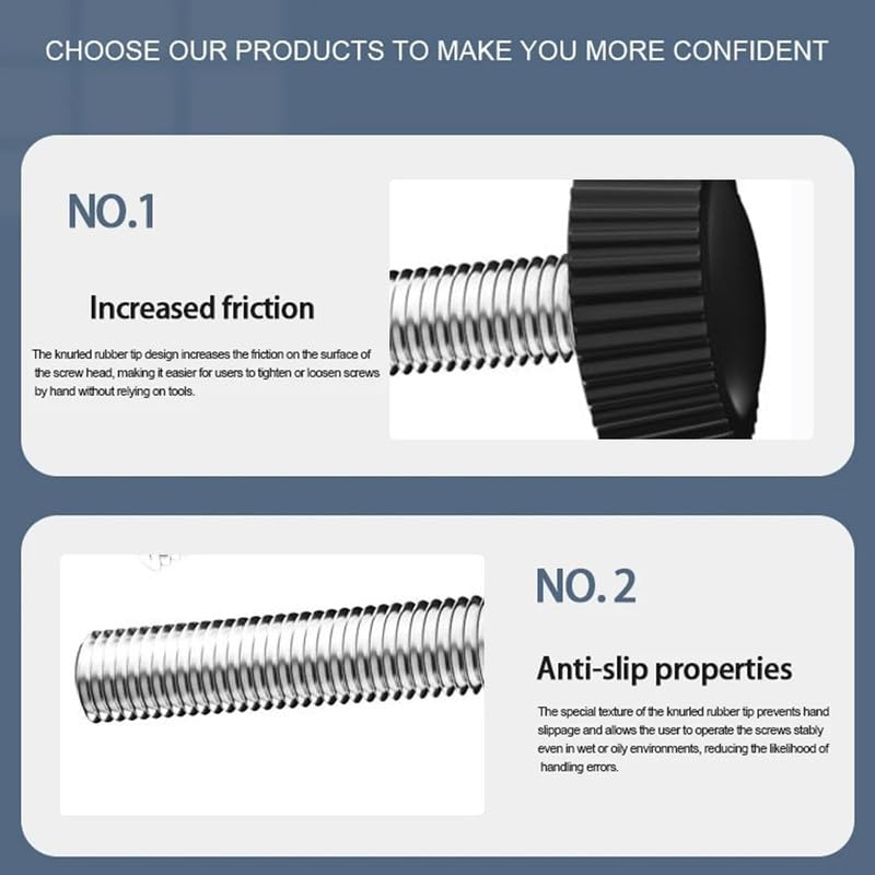 M4*16mm Knurled Thumb Screws, Metric Male Thread Grip Knobs,Carbon Steel Hand Bolts,Black Fasteners for Furniture,Electronic,Machine,Pack of 30 M4*16mm