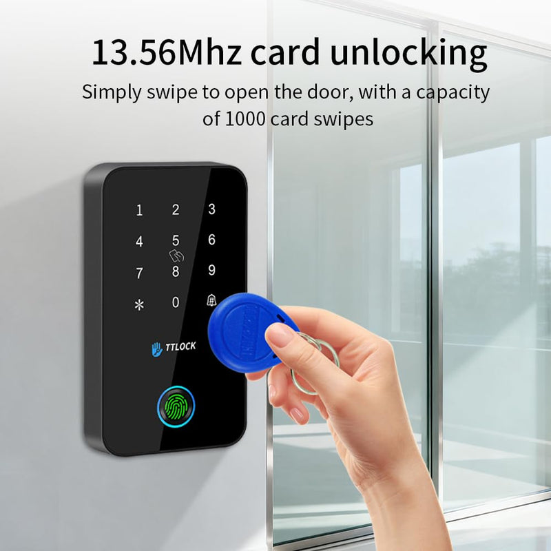 Waterproof Fingerprint Access Control Machine Smart TT-Lock APP Door Access Control Security System NFC Bluetooth Digital Keypad RFID Card Reader+10 Key (MJ03-TT-LOCK-Silvery（Without Fingerprint）) MJ03-TTLOCK-Silvery（Without Fingerprint）