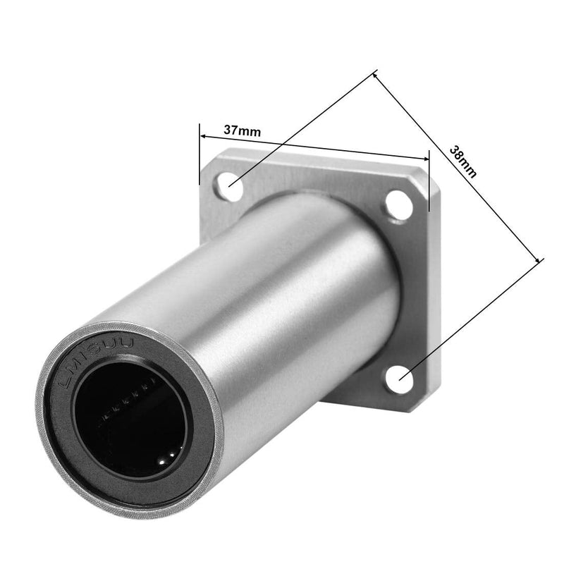 uxcell LMK16UU Square Flange Linear Ball Bearings, 16mm Bore Dia, 28mm OD, 70mm Length(Pack of 2)