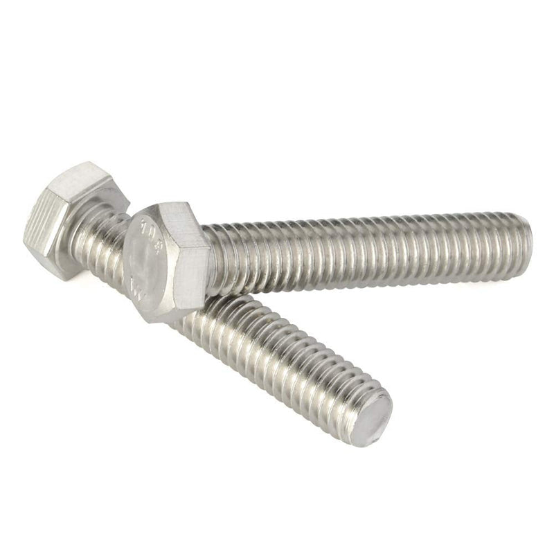 5/16-18 x 1" (1/2" to 6" Available) Hex Head Cap Screw Bolts, External Hex Drive, Stainless Steel 18-8 (304), Full Thread, 25 PCS 5/16-18 x 1"
