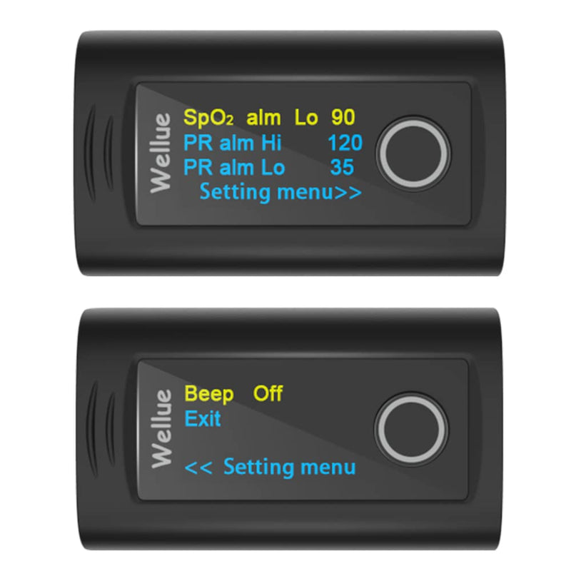 Wellue Bluetooth Pulse Oximeter Fingertip, Blood Oxygen Saturation Monitor with Free APP, Batteries, Carry Bag & Lanyard