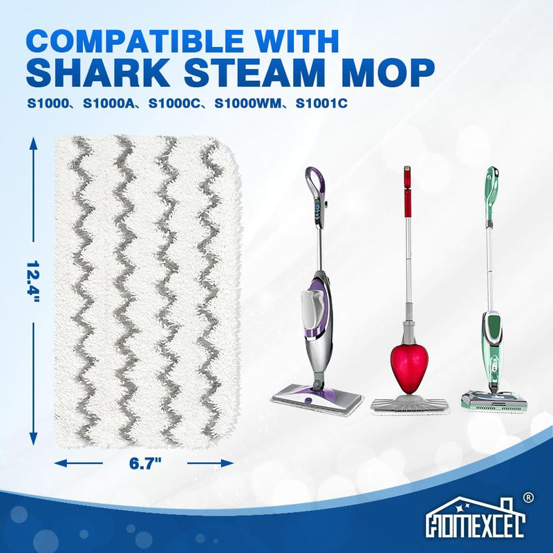 HOMEXCEL Steam Mop Replacement Pads for Shark Steam Mops S1000/S1000A/S1000C/S1000WM/and S1001C-Reusable Microfiber Steamer Scrub Mop Pads for All Hard Floors-4 Pack 4