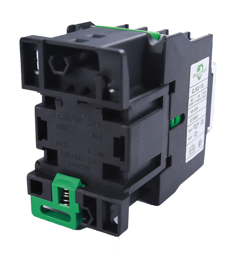 AC Contactor, CJX2-18A*110~127V AC, Screw Clamp Terminals, DIN Rail Installation, 3 Pole+Auxiliary 1NO, Motor Control 127V 18A