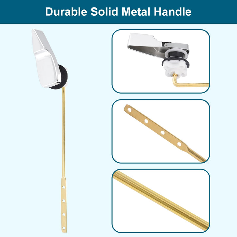 Hygie Rinse Universal Toilet Handle Replacement Kit Compatible with American Standard/Mansfield/Gerber Toilet, Front Mount Toilet Tank Flusher Lever with Flapper Chain, Chrome 1PC