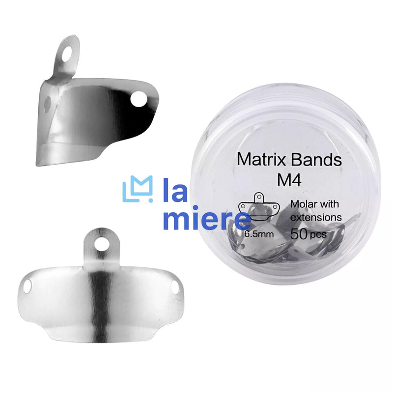 50PCS M4 Decidious Metal Sectional Matrix Band, Dental Sectional Contoured Matrices Matrix Bands, Metal Matrices, 6.5mm, Extra Large 6.5mm Extra L