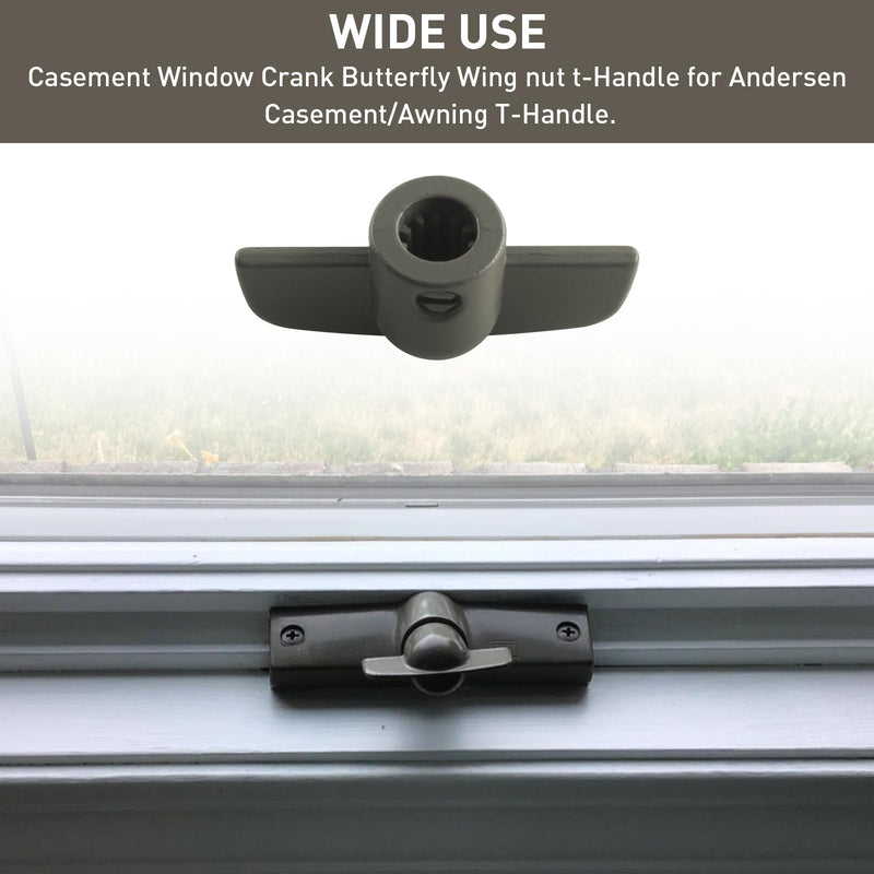 3/8 in Butterfly Wing Nut T-Handle, Crank Handle for Andersen Casement/Awning Window, Casement Window Crank (1966 to Present)