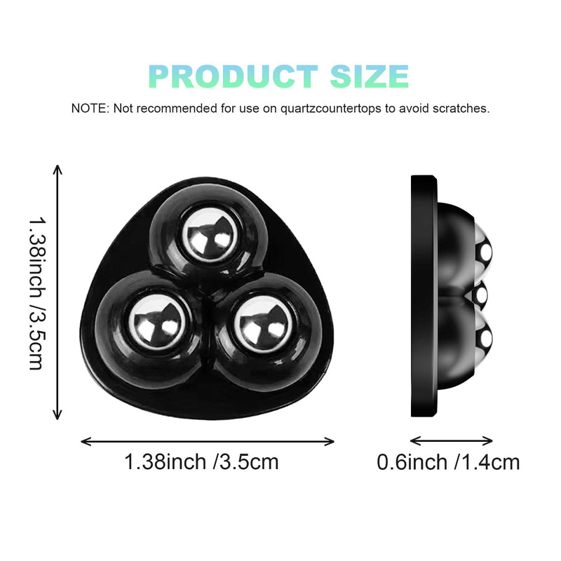 Coffee Slider for Countertop, Furniture Sliders, Furniture Movers Sliders, Self Adhesive Caster Wheels, Appliance Rollers, Rollers for Appliances Countertop (Black-4pcs) Black-4pcs