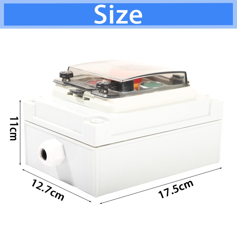 Push Button Switch Box IP67 Waterproof ABS Emergency Stop Red Green Start Industrial Outdoor Use Rotary Buttons 4 Self Resetting Indicator Led Protective Cover Anti Misoperation