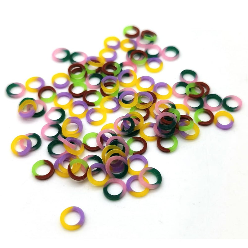 SNAWOP Orthodontic Elastic Rubber Band 3/16" Neon 100PCS Medium 3.5 Ounce Intraoral Teeth Brace Bands with Placer Hook 3/16" Medium 100PCS Multi-Color
