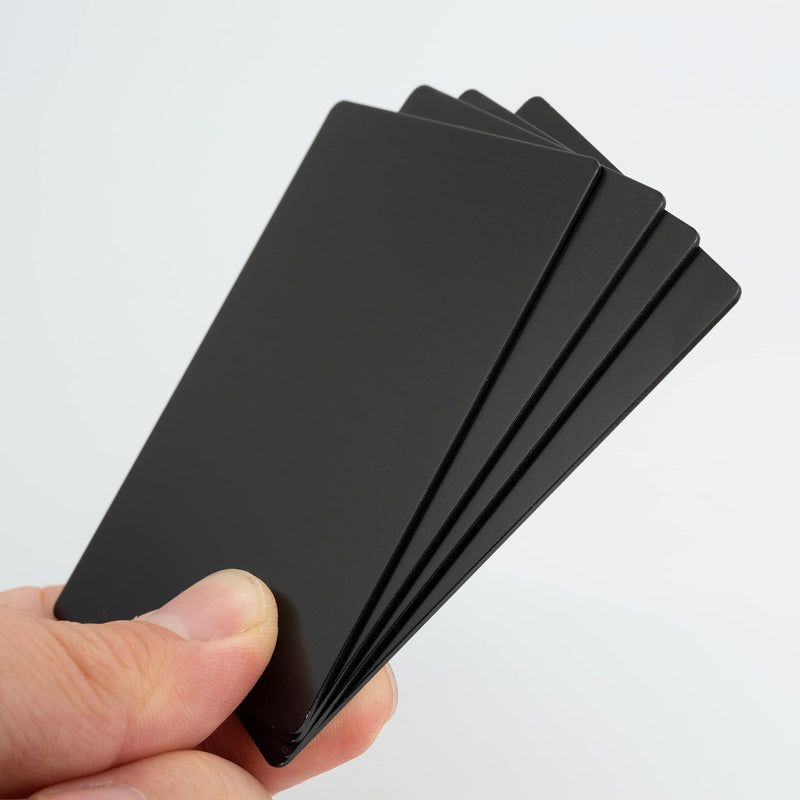 StayMax Anodized Aluminum Business Cards Blanks Metal Engraving Sheets Aluminum Blanks 10 Pack (Black) Black