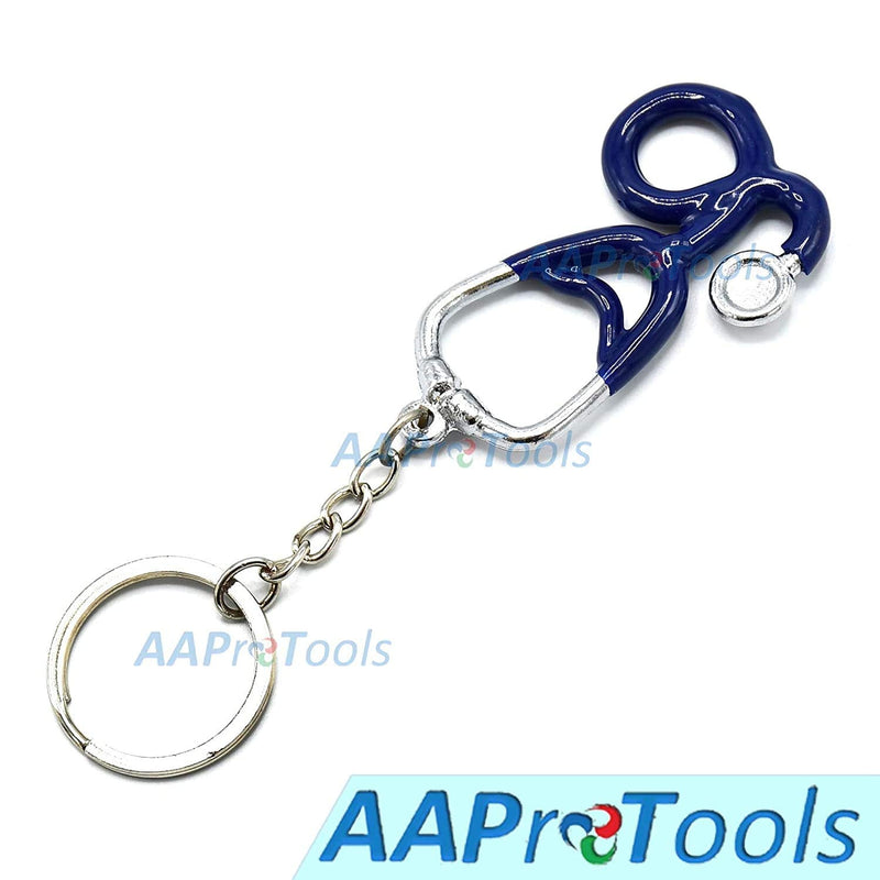 Stethoscope Keychain, Personalized, Initial, Customized, Monogram - Navy Blue, Unisex-Adult, Students