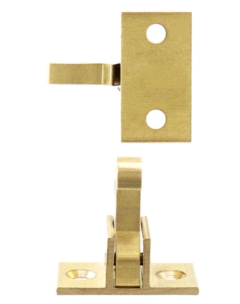 QWORK Brass Heavy Duty Elbow Latch Cabinet Door/Window Catch, 4 Pack Elbow Latches with Mounting Screws, for Bedroom Bathroom Window Cabinet and Closets Door Window Catch, Home/Office 4 Sets