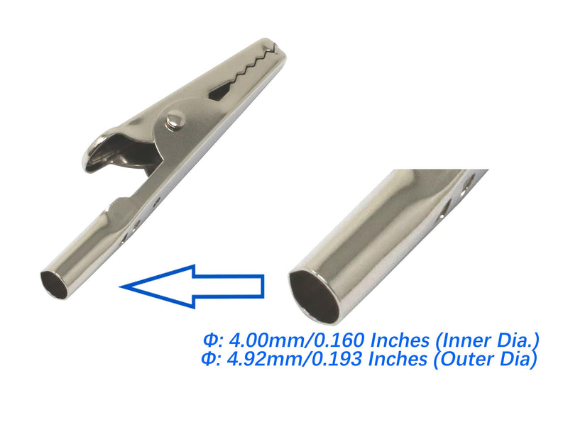 iexcell 100 Pcs 2 Inches / 51 mm Steel Alligator Clips Crocodile Clamps, Silver Tone Nickel Plated, Come in a Plastic Case Large ( 2.0" x 0.25" x 0.46" )