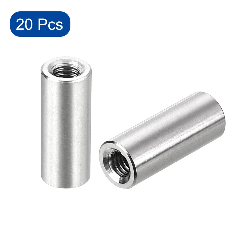 uxcell Round Weld Nuts, M6 x 10mm x 25mm Weld On Bung Female Nut Threaded - 201 Stainless Steel Insert Weldable 20pcs