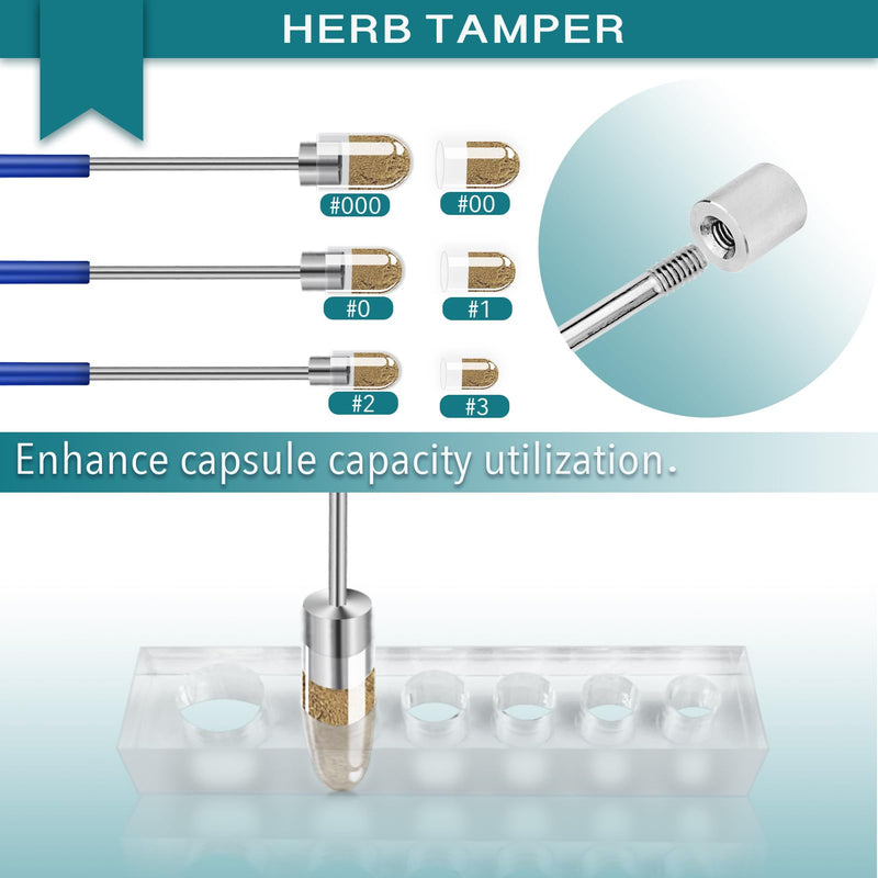 11 Pcs Versatile Easy Capsule Filling Tool Kit for Gel Capsules Empty - Efficient Pill Filling Tool Kit with Micro Funnel, Capsule Holder and Herb Tamper - Gel Capsules Size #000 00 0 1 2 3