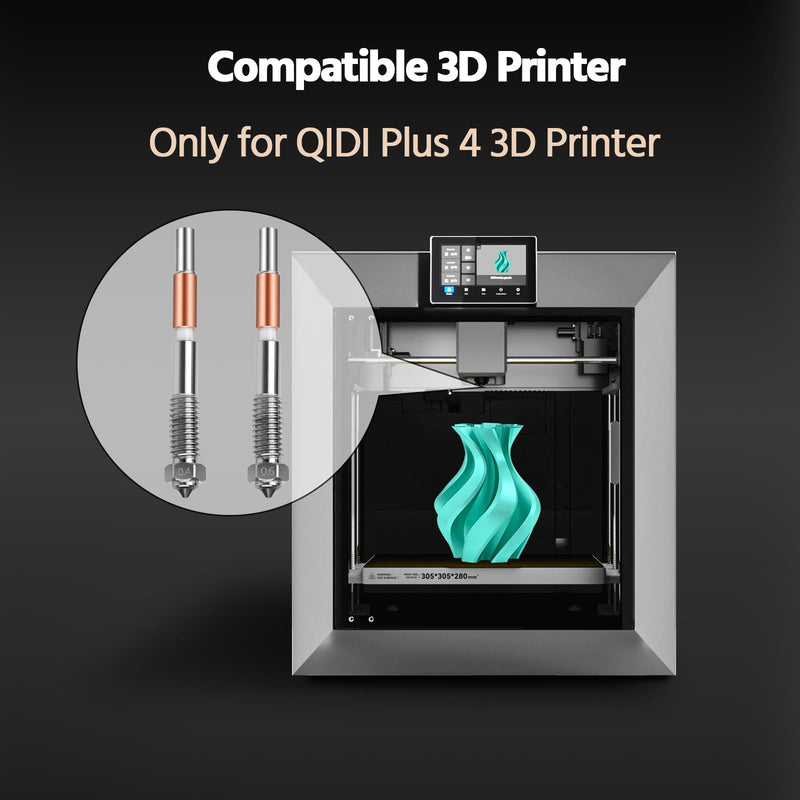 IdeaFormer-3D 0.4mm 0.6mm Plus4 Bimetallic Nozzle for QIDI, Quick-Swap Intergrated Extruder Hotend Nozzle for QIDI Plus 4