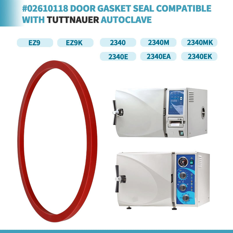 2340 Door Gasket Compatible with Tuttnauer 2340, Door Gasket for Tuttnauer Autoclaves 2340M 2340MK 2340E 2340EA 2340EK EZ9 EZ9K, Autoclave Parts #02610118 for Tuttnauer Machine Accessrioes
