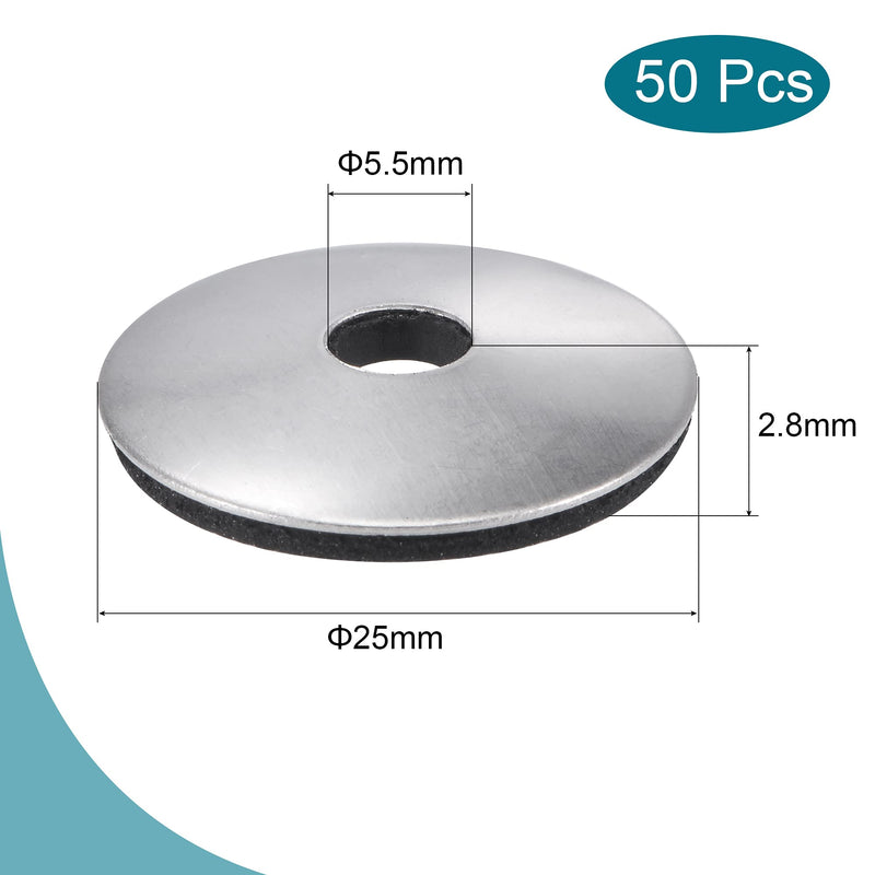 MECCANIXITY Bonded Sealing Washers 25x5.5x2.8mm Stainless Steel EPDM Rubber Backed Screw Gasket, Pack of 50