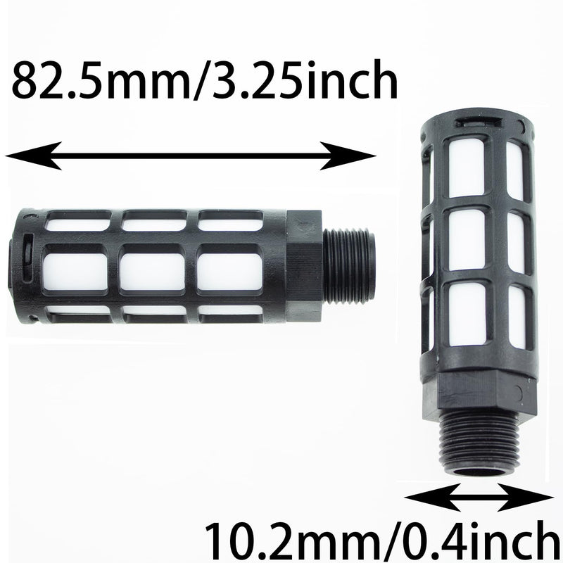 TAODAN 7pcs Plastic Exhaust Air Silencer, 3/8" Air Line Pneumatic Muffler Black Air Compressor Fitting 3/8 inch 7pcs