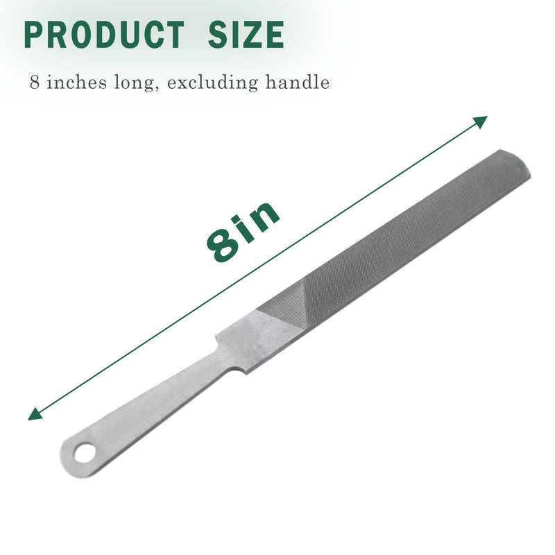 8-Inch Handy File for Plastic Laminate Edge Finishing, Second Cut Grade High Carbon Hardened Steel Flat Mill File (8-Inch 2 Pcs)