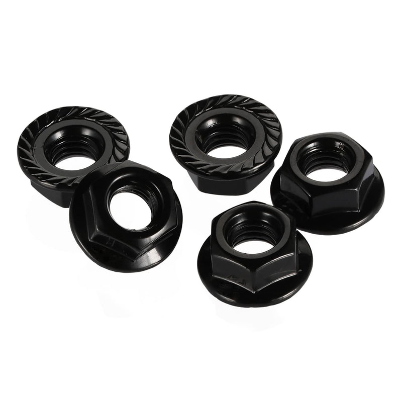 3/8-16 Serrated Flange Hex Lock Nuts, Stainless Steel 18-8 (304), Black Oxide, 25 PCS 3/8-16