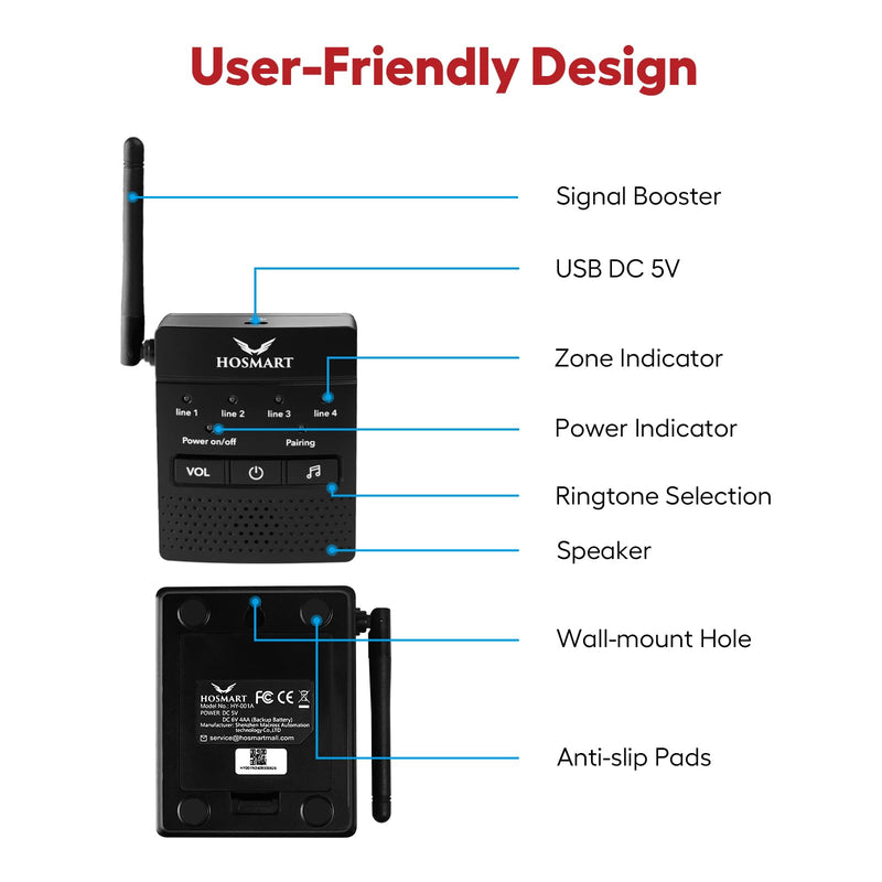 1/2 Mile Hosmart Driveway Alarm Wireless Sensor System & Driveway Sensor Alert System Weatherproof Security Outdoor Motion Sensor & Detector &Protect Outdoor/Indoor Property