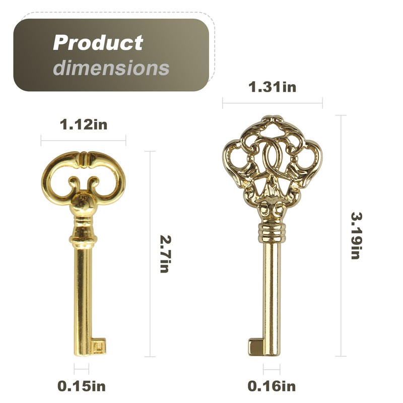 KYF2 KY7-2 Grandfather Clock Door Key,Solid Brass Skeleton Key for Ridgeway, Sligh, Emporer, Pearl, Seth Thomas, Grandfather Clock Doors, Cabinet Doors, Dresser Drawers, Desk