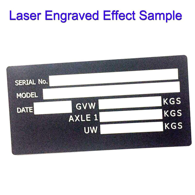 Anodized Aluminium Laser Engraved Mount Metal Plate Etching Sheets 100X50mm Round Corner with Adhesive (Black,Blank,10PCS) Black,Blank,10PCS
