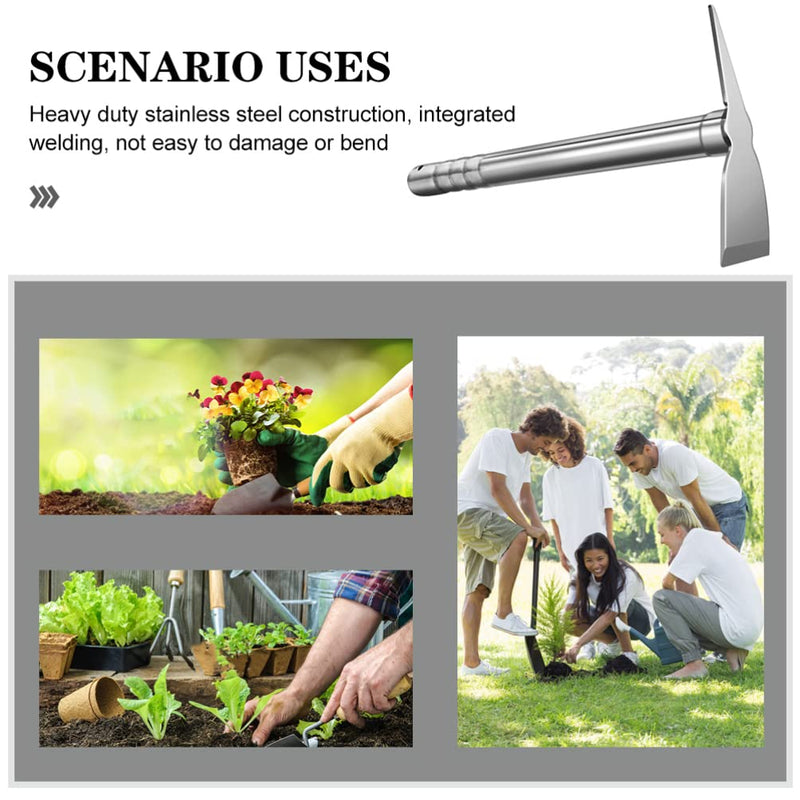 Yardwe Stainless Steel Garden Hoe 15.27X7.87In Heavy Duty Outdoor Gardening Tool for Weeding Digging Loosening Soil and Transplanting 58x20cm