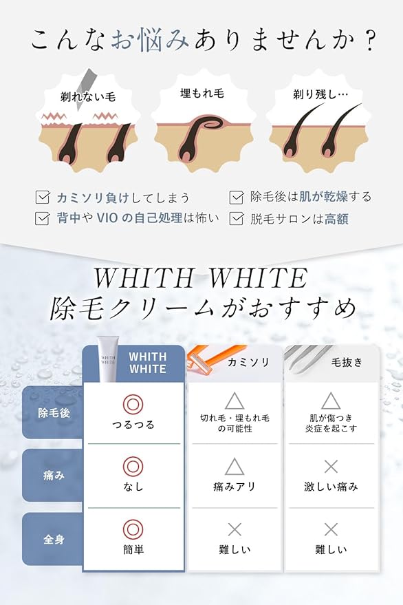 (WHITH WHITE) Women's Hair Removal Cream 5.3 oz (150 g) - NewNest Australia