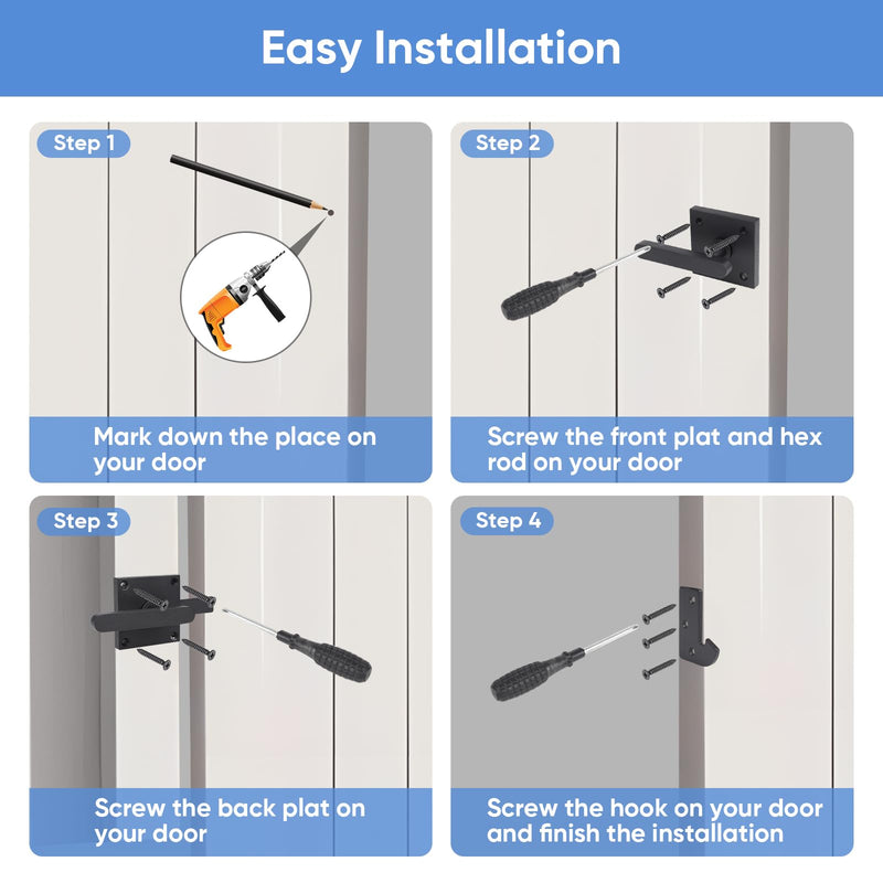 Gate Latch, BARNSMITH Heavy Duty Double Side Gate Latches, Matte Black Fence Latch, Garden Door Latch, Pool Gate Latch GT01