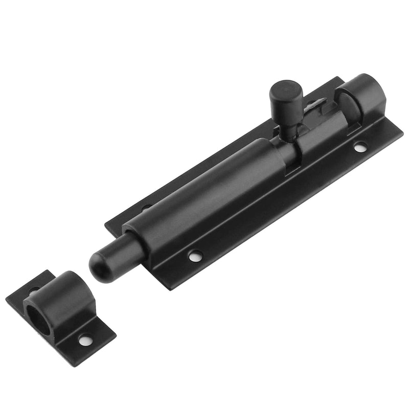 BokWin 2Pcs 3 Inch Door Latch Lock Slide Bolt, Solid Aluminium Thickened 1.3mm Door Barrel Bolts Latches, Security Sliding Latch Lock with 12 Screws (Matte Black Finished) 3 Inch(2 pcs)