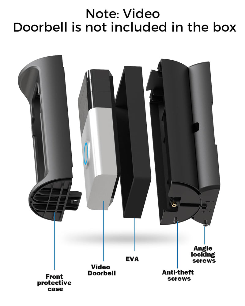 Adjustable 360° Degree Doorbell Angle Mount Compatible with Ring/Blink Wireless Video Doorbell/Ring Battery Doorbell Plus/Pro Mount, Ring Camera Holder Doorbell Door Mount no Drill